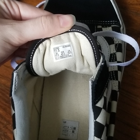 Mens Van's Checkered Low Top Suede Black 11.5 - Picture 3 of 4